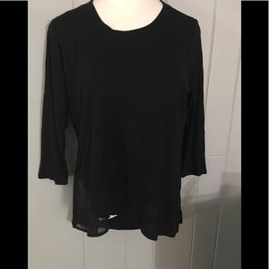 🌸NWT Asymmetrical top with sheer bottom panel